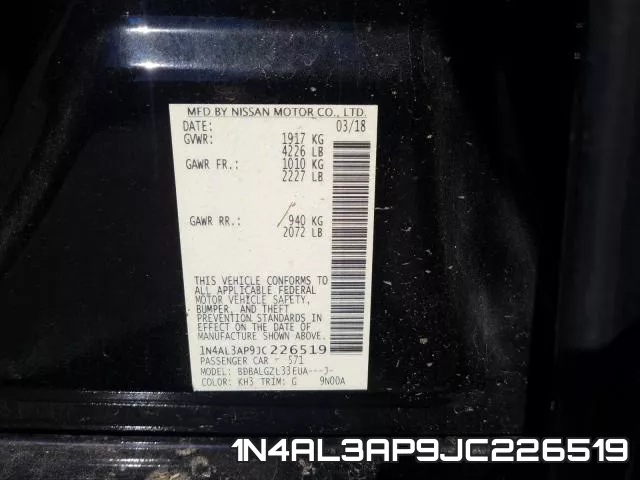 1N4AL3AP9JC226519 фото 2