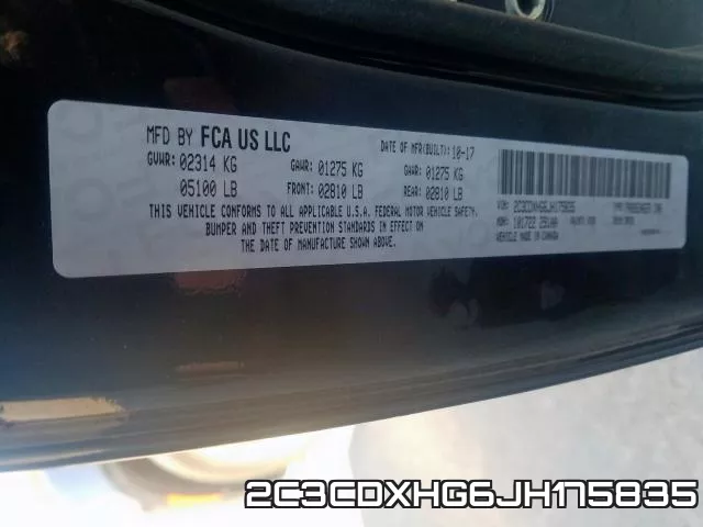 2C3CDXHG6JH175835 фото 2
