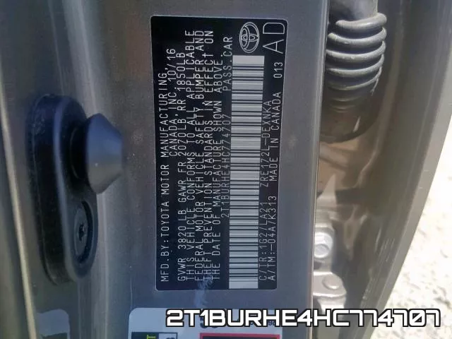 2T1BURHE4HC774707 фото 2