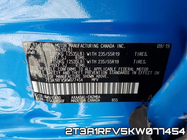 2T3A1RFV5KW077454 фото 2