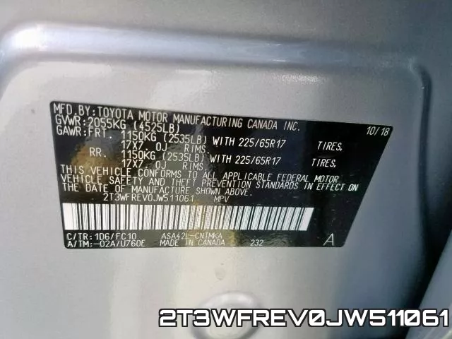 2T3WFREV0JW511061 фото 2