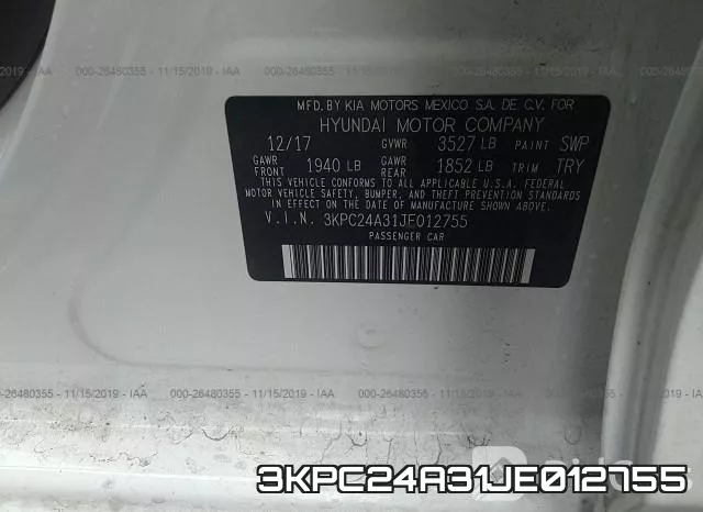 3KPC24A31JE012755 фото 10