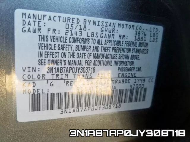 3N1AB7AP0JY308718 фото 2