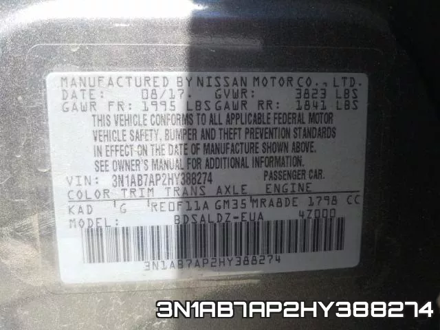 3N1AB7AP2HY388274 фото 2