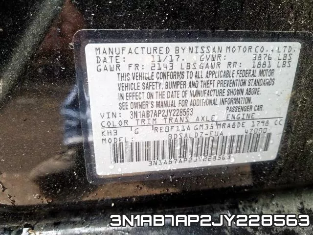 3N1AB7AP2JY228563 фото 2