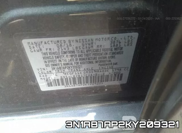 3N1AB7AP2KY209321 фото 9