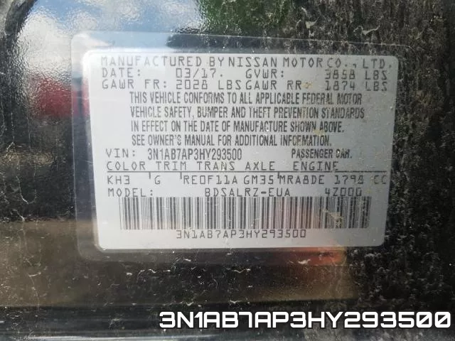 3N1AB7AP3HY293500 фото 2