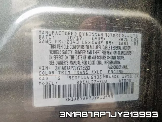 3N1AB7AP7JY213993 фото 2