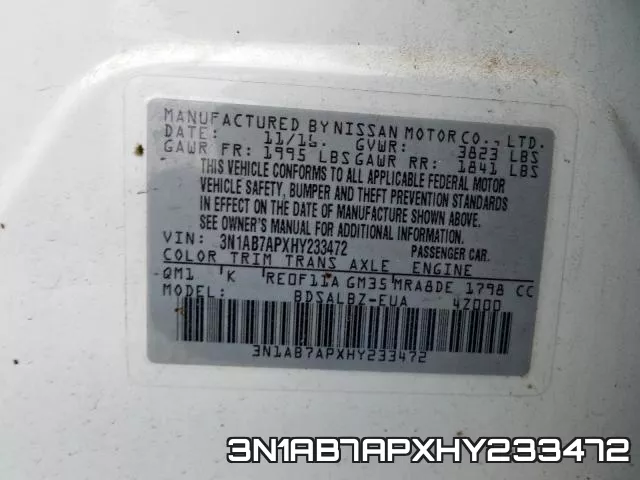 3N1AB7APXHY233472 фото 2