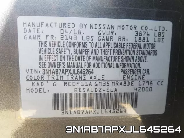 3N1AB7APXJL645264 фото 2