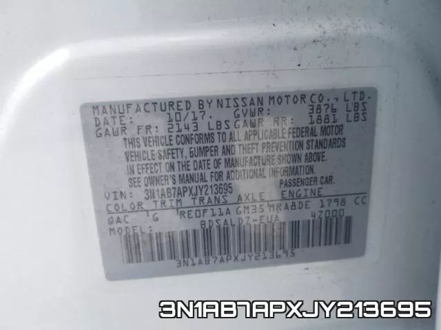 3N1AB7APXJY213695 фото 2