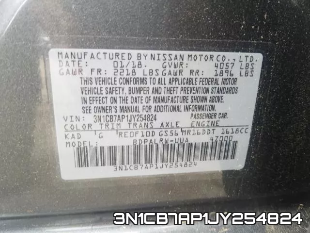 3N1CB7AP1JY254824 фото 2