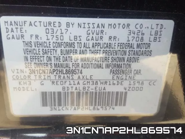 3N1CN7AP2HL869574 фото 2