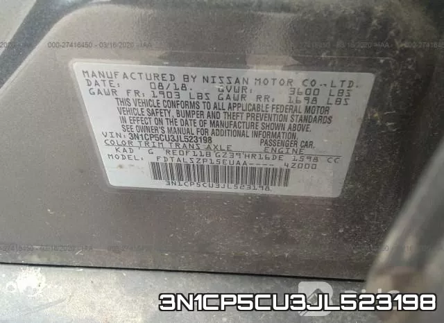 3N1CP5CU3JL523198 фото 10