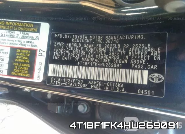 4T1BF1FK4HU269091 фото 10