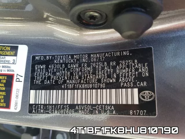 4T1BF1FK8HU810790 фото 2