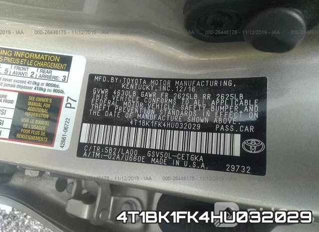 4T1BK1FK4HU032029 фото 10