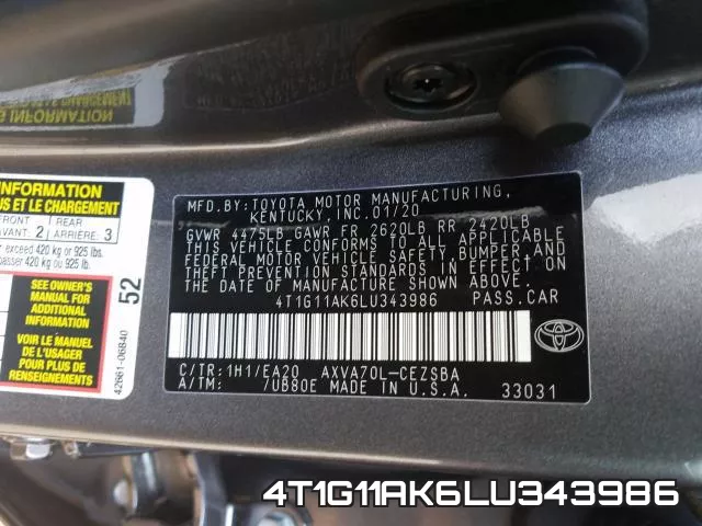 4T1G11AK6LU343986 фото 2