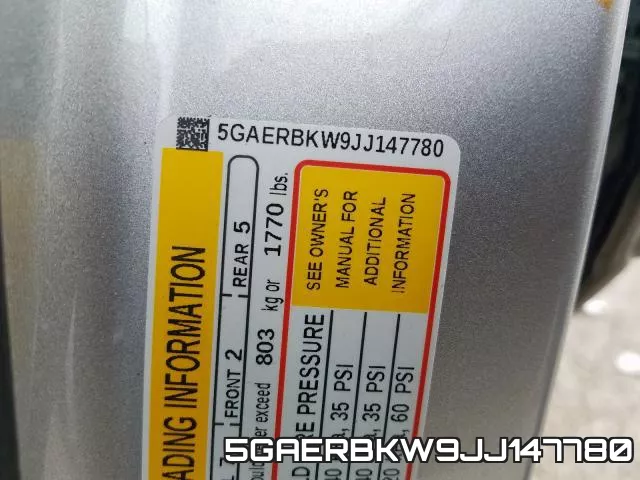 5GAERBKW9JJ147780 фото 2