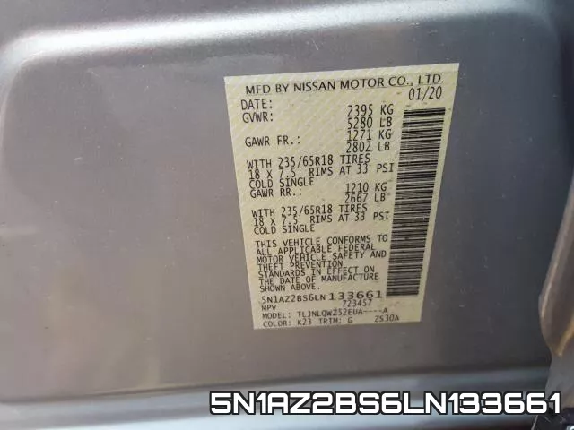 5N1AZ2BS6LN133661 фото 2