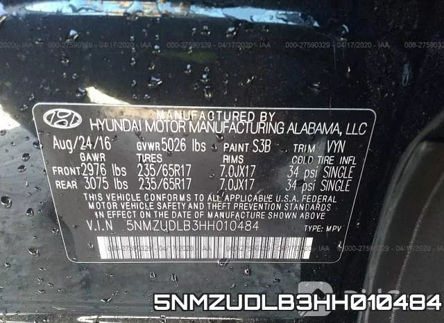 5NMZUDLB3HH010484 фото 10