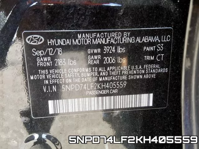 5NPD74LF2KH405559 фото 2