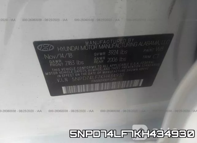 5NPD74LF7KH434930 фото 9