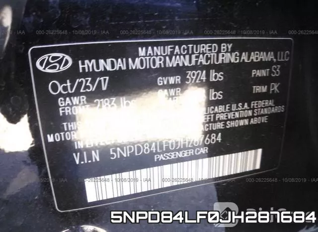 5NPD84LF0JH287684 фото 10