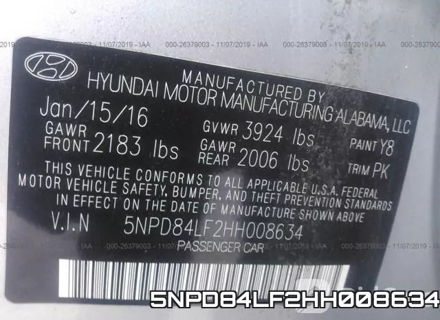 5NPD84LF2HH008634 фото 10