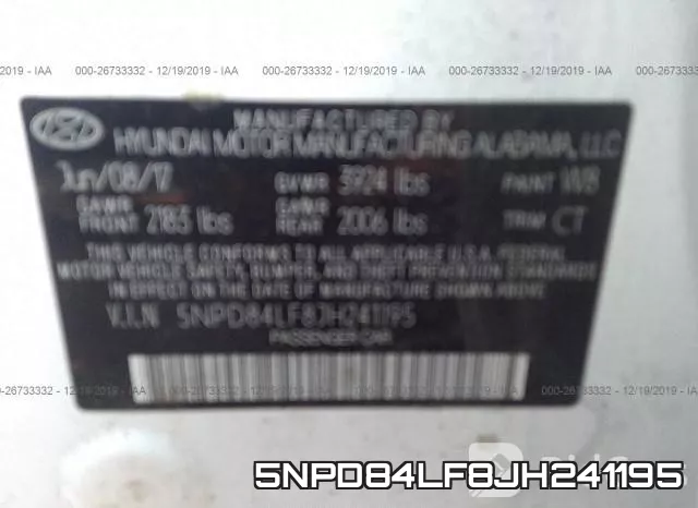 5NPD84LF8JH241195 фото 10