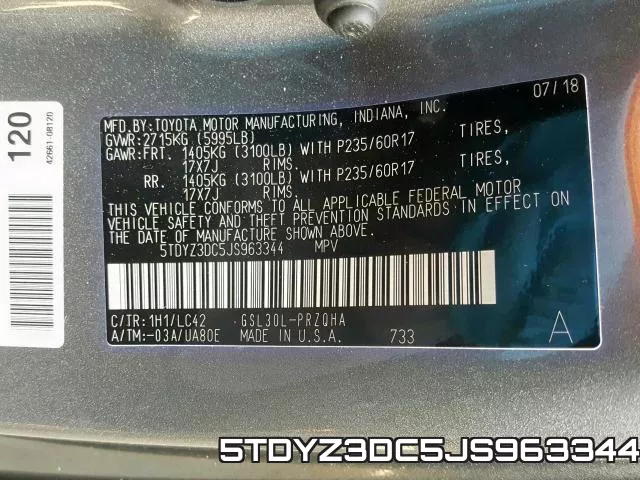 5TDYZ3DC5JS963344 фото 2