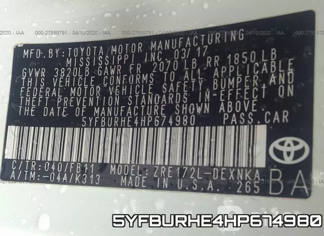 5YFBURHE4HP674980 фото 10