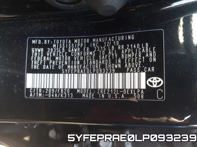 5YFEPRAE0LP093239 фото 2