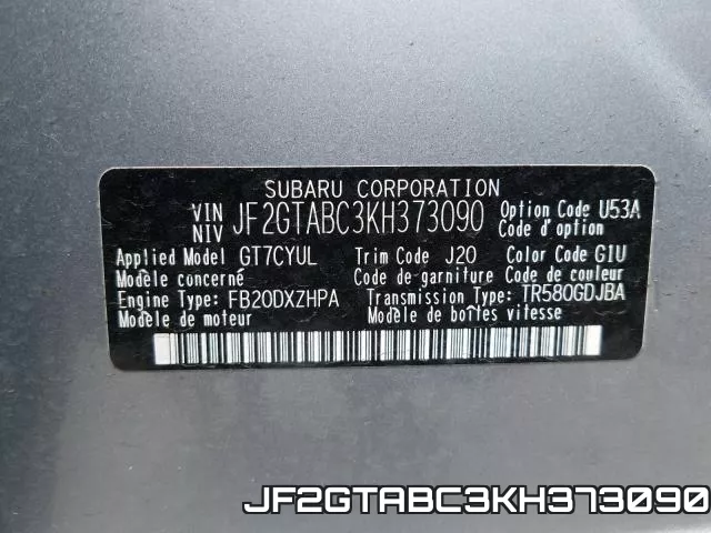 JF2GTABC3KH373090 фото 2