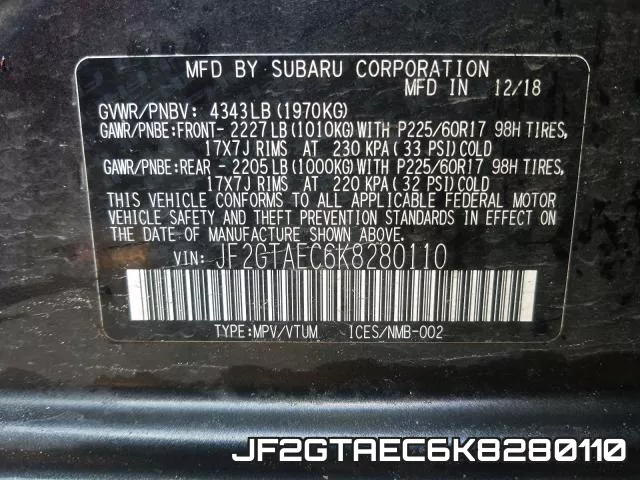 JF2GTAEC6K8280110 фото 2