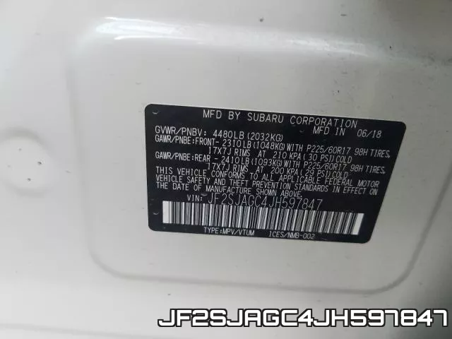 JF2SJAGC4JH597847 фото 2