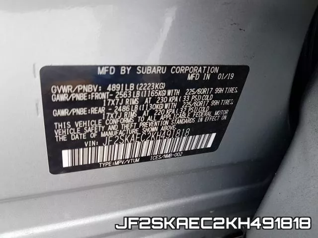 JF2SKAEC2KH491818 фото 2