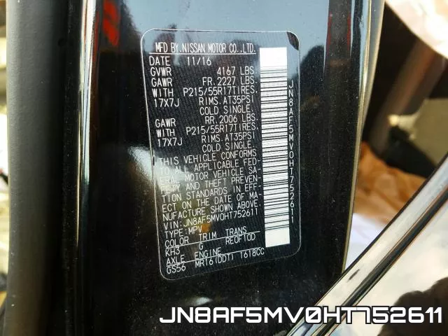 JN8AF5MV0HT752611 фото 2