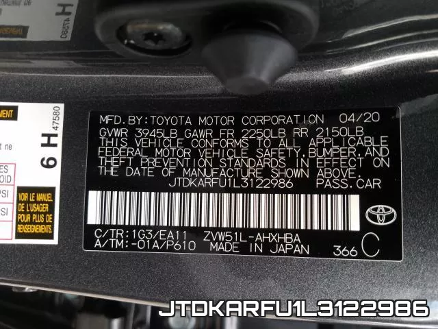 JTDKARFU1L3122986 фото 2