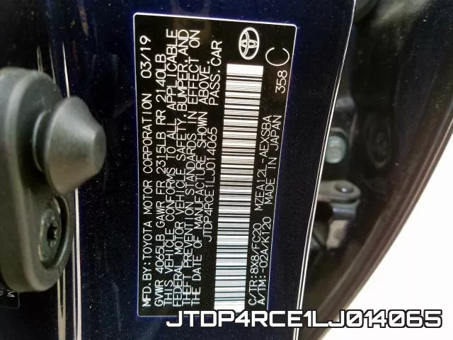 JTDP4RCE1LJ014065 фото 2