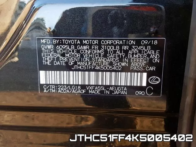 JTHC51FF4K5005402 фото 2