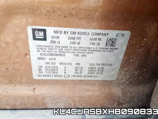 KL4CJASBXHB090833 фото 2