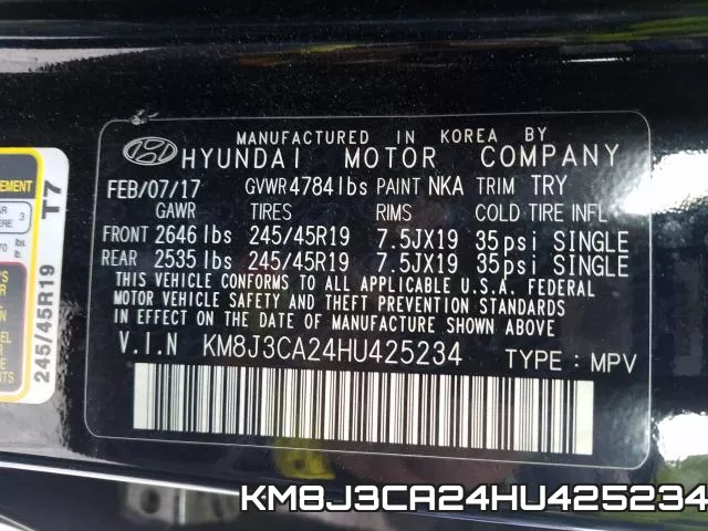 KM8J3CA24HU425234 фото 2