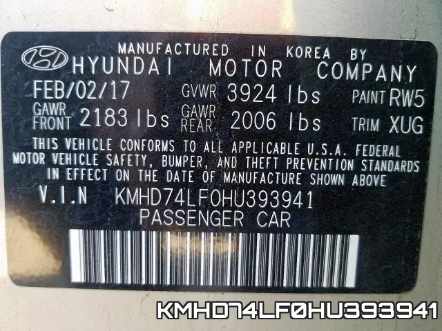 KMHD74LF0HU393941 фото 2