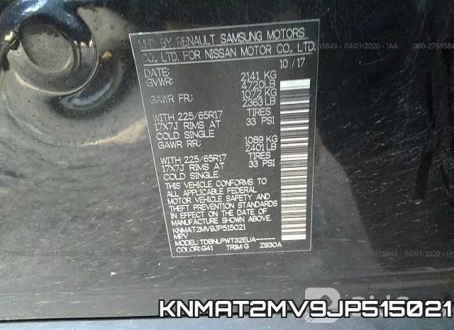 KNMAT2MV9JP515021 фото 10