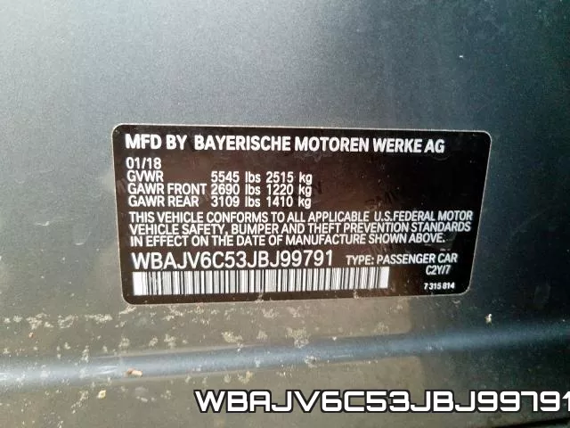 WBAJV6C53JBJ99791 фото 2