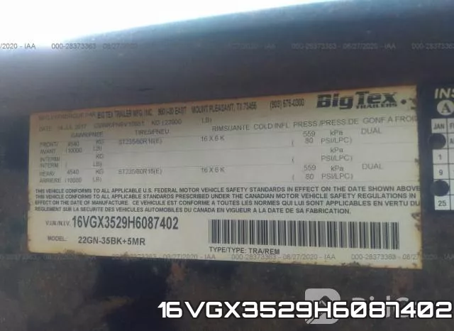 16VGX3529H6087402 фото 10