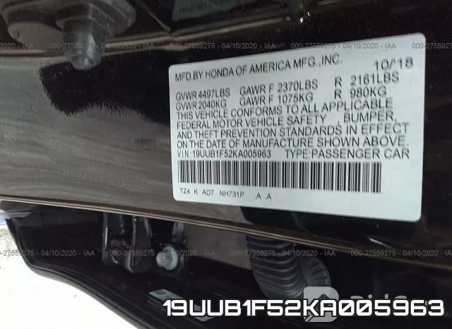 19UUB1F52KA005963 фото 10