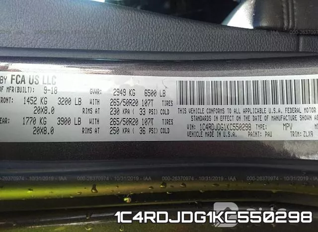 1C4RDJDG1KC550298 фото 10