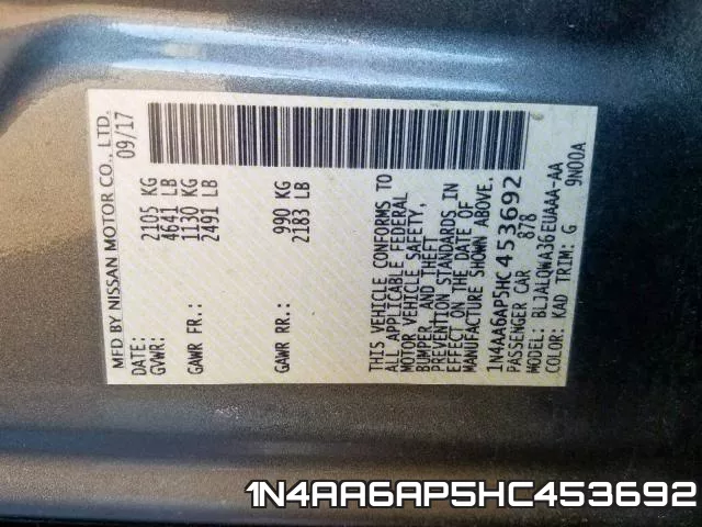 1N4AA6AP5HC453692 фото 2